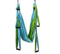 TOOSOAR Columpio de Yoga Aéreo,Antigravedad Yoga Hamaca,con Mango de Espuma Gruesa,Carga de 200 kg(Azul Cielo y Verde Fruta)