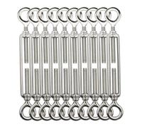 TooTaci 10pcs OO Tensor de Alambre Tensor Colador M5 304 Gancho de Acero Inoxidable y Cable de Ojo Conjunto de tensión Cable de Servicio Pesado