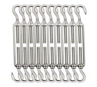 TooTaci Tensor de Cuerda M5 de Acero Inoxidable, 10 Unidades C-C tensores con Gancho y Ojal, Tensor de Alambre de Acero Inoxidable 304, Tensor de Alambre de Acero, Tensor de Valla para Enrejado