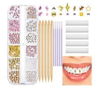 Tooth Crystal Kit - Flat Bottom Rhinestone Charms, Mixed Colour Jewels