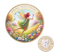 Tooth Fairy Coin, Kids Lost Teeth Souvenir, Iron Metal Collectible Coin, Portable Keepsake, Growth Memorial Gift, Perfect for Boys, Girls, and Children, 4x0.3cm