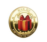 Tooth Fairy Coin, Lost Teeth Reward, 1.77 Inches Fun Design and Durabled Material, Compact Commemorative Souvenir for Girls, Boys, Home Decoration, Childhood Tradition