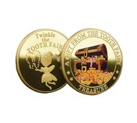 Tooth Fairy Gold Coin, Classic Souvenir Collectible, Childhood Tradition Keepsake, Fun and Decorative Design, Damage Iron Material, Ideal for Home Display and Gift Giving, 1.77inc