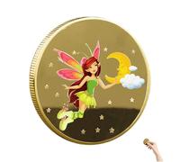 Tooth Fairy Golden Coin | Tooth Fairy Coin perdió los dientes Recompensa conmemorativa | DIVERSIÓN CREATIVA DE DIEÑOS PERDIDOS Recompensa | Multifuncional División divertida Dentana recompensa infanti