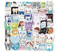 Tooth Pegatinas para adolescentes y adultos, 50 unidades, dibujos animados, pegatinas de vinilo dentales, juego de pegatinas para coche, motos, bicicleta, monopatín, snowboard, equipaje, portátil