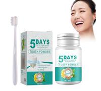 Tooth Powder Polvo Limpiador De Dientes, Polvo Blanqueador De Dientes Con Cepillo De Dientes, Polvo Para El Cuidado Bucal, Quitamanchas Y Abrillantador Para Dientes Blancos Brillantes