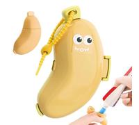 Toothbrush Travel Containers - Cute Banana Shaped Silicone Protection with Toothpaste Dispenser,Travel Toothbrush Holder,for Cruise Countertop Sink Vanity Shower Restroom Home