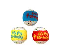Tootoy! Comfort Happy Birthday Ball Set pelotas de tenis con sonido para perros