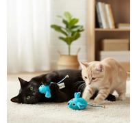 Tootoy! Pack de 2 Ratones con Catnip y Cascabel Azules para gatos
