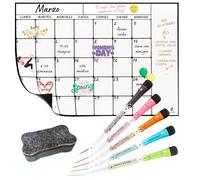 toots - Calendario Magnético Nevera Planificador Semanal o Mensual con Marcadores y Borrador, Pizarra Organizadora para Cocina, Menú, Compras y Familia. (A3, Mensual)