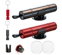 TootyTots Set de 2 Martillos de Emergencia para Auto con Cortador de Cinturón - Rompecristales de Wolframio - Incluye 2 Silbatos de Emergencia & Vidrio de Prueba - Herramienta de Rescate para Escapar
