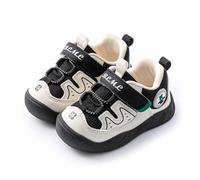 TootyTots Zapatillas de aprendizaje para bebés - Zapatillas antideslizantes con suela suave, malla transpirable para niños y niñas, K5162 Negro, 22 EU