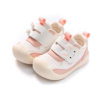TootyTots Zapatillas de correr para bebés y niñas | Suela antideslizante, diseño sin cordones, malla de punto transpirable, suela suave para interior y exterior, K5021 Rosa, 22 EU