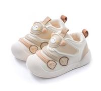 TootyTots Zapatillas de correr para bebés y niñas | Suela antideslizante, diseño sin cordones, malla de punto transpirable, suela suave para interior y exterior, K139 Khaki, 22 EU