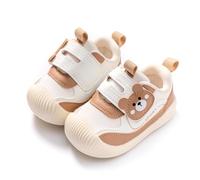 TootyTots Zapatillas de correr para bebés y niñas | Suela antideslizante, diseño sin cordones, malla de punto transpirable, suela suave para interior y exterior, K5021 Marrón, 22 EU