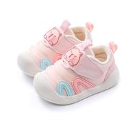 TootyTots Zapatos para aprender a andar para bebés - suela antideslizante y malla transpirable, suave y flexible para niños y niñas | Primeros pasos, ligeros y cómodos, K136 Rosa, 22 EU