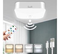 Toowell Luz Recargable Con Sensor de Movimiento USB Para Baño, Trastero, Pasillos, Escaleras, Garaje, Balcón - Lámpara Techo 500LM 5000K LED Plafón