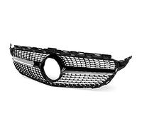 TOOWGM Diamond Style W205 Rejilla delantera para coche para Mercedes para Benz Clase C W205 C200 C250 C300 C350 2015-18 sin cámara (negro)