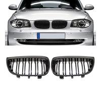 TOOWGM Frente Riñón línea rejilla deporte rejillas reemplazo brillante negro doble Slat Para BMW E87 1 Series 2004-2006 M Power