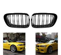 TOOWGM Parrilla de lujo para capó frontal para BMW 330ci Coupe Cabriolet Pre-Facelift para E46 2D 1999-2002, color negro