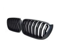 TOOWGM Un par de parrilla de riñón para parachoques delantero para BMW F25 F26 X3 X4 2014-2018 brillante negro mate doble listones coche estilo (negro mate)
