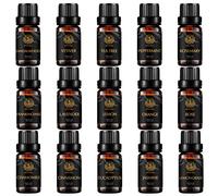 Top 15 Aromaterapia aceite esencial set para difusor, 100% puros aceites esenciales kit,aceite esencial kit - Rose, jazmín, sándalo, vetiver, menta, incienso, limón y otros