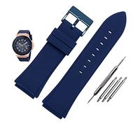 Top Aesthetics Correa de Goma for Reloj, Pulsera de Goma de Silicona de Color Azul de 22mm for Guess W0247G3 for W0040G3 for W0040G7, Correa de Reloj Deportivo (Color : Blue Blue Buckle, Size : 22mm