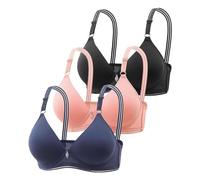 Top Algodón Niña Ofertas Sujetadores De 3 Piezas para Mujer, Ropa Interior Sexy Up Inalámbrica De Color Sólido, Soporte Cómodo Transpirable Ajustable, Sujetador Anticaída R Sujetador 4 En 1 Ofertas