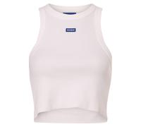 HUGO Camiseta corta sin mangas en algodón elástico con etiqueta con logo azul - StyleBaby Tank_B, 50511450 Blanco S