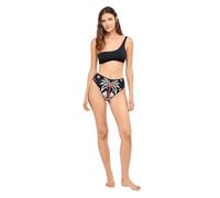 Top bikini asimétrico con foam sin aro y con foam extraíble en tejido liso
