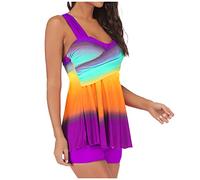 Top Bikini Negro Bikini Talla Grande Braga Alta Traje de Baño Tankini de Talla Grande para Mujer Traje Baño Playa Acolchado Swimming Costume Women Bikinis Mujer (Purple XXXL)