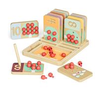 TOP BRIGHT Juguete de madera para matemáticas para niños de 3 años, juguete educativo Montessori de aprendizaje para niños de 3, 4, 5 años, regalo de cumpleaños para niños y niñas, juego de mesa de
