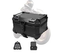 Top Case Moto 25L/45L Gran Capacidad, Baúl Portacascos Para Moto Con Cerradura De Seguridad, Maleta Trasera Impermeable, Fácil Instalación Para Desplazamiento Diario Y Viajes En Moto(Negro,25L)