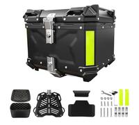 Top Case Moto 45L, Aluminio ABS Impermeable y Antipolvo - Baúl Trasero Universal con Cerradura de Seguridad, Interior Acolchado y Reflectantes, Compatible con Motos, Scooters y Bicicletas Eléctricas