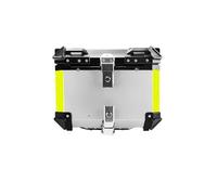 Top Case Motos Baúl Superior Motocicleta Caja Trasera Universal Aluminio Maletero 45L 55L 65L Resistente Al Agua Cerradura Y Cojín Bolsa De Moto(45L Silver)