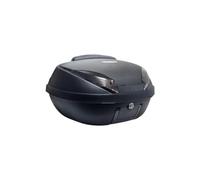 Baul moto 52 lit Carbono respaldo 2 cascos con parilla y anclajes