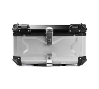 Top Case Universal Moto 65L 80L 100L Caja de almacenamiento de aluminio con diseño impermeable soporte de montaje (color: plata, tamaño: 100 L)