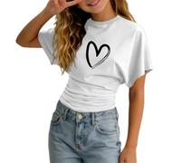 Top Casual para niñas con Estampado gráfico Elegante y Detalle de en la Cintura para un Divertido de Diario - Teen Girls Tops de Daily Wear Estilo Que Nace de la Comodidad Diaria