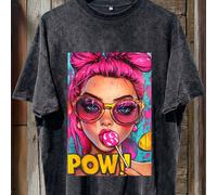 Top casual puro para mujer con diseño pelo rosa y - Estilo retro, para usar, regalo para amantes de , lavable a máquina, sin estilo