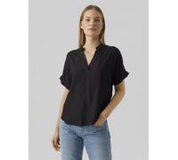 Top Casual Splitneck VERO MODA Mujer Blusa Manga Corta Bajos de Manga Dobladillo