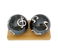 Top Chi Music Baoding Balls con soporte de bambú. Pelotas chinas de salud para terapia de manos, ejercicio y alivio del estrés (medianas 1.6 pulgadas)
