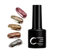 Top Coat para Polvo Chrome | 7 ml Esmalte Semipermanente de Larga Duración para Lámpara UV | Capa de Acabado para Uñas - para Mujeres, Uso Profesional y en Casa