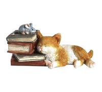 Top Collection Enchanted Story Garden Kitten Siesta en Libros, Caja de baratijas y Soporte para Anillos, decoración al Aire Libre