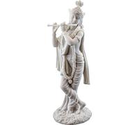 Top Collection Estatua de Krishna de 10 Pulgadas con Acabado de mármol Blanco, Escultura hindú del Dios del Amor y la alegría Divina