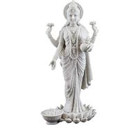 Desconocido Top Collection - Estatua de Lakshmi de 10.25 Pulgadas con Acabado de mármol Blanco, Diosa hindú de Riqueza, Prosperidad, sabiduría y Fortuna