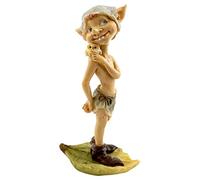 Top Collection Figura Miniatura de jardín de Hadas y terrario Pixie con búho, Bronceado, Verde