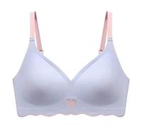 Top Con Botón De Encaje Shaping Cup Correa De Hombro Ajustable De Gran Tamaño Sujetador Con Aros Mi Orden, azul, S