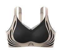 Top con encaje para mujer, ropa interior anticaída con soporte lateral para el pecho Mi pedido, Negro , XXL