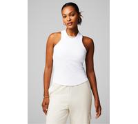Top con sujetador incorporado acanalado Fabletics Blanco Womens L