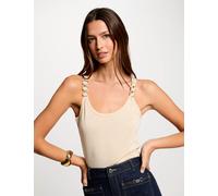 Top con tirantes finos marfil mujer XS